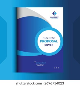 Blue Proposal cover Design Template concepts are adept for corporate Business	
