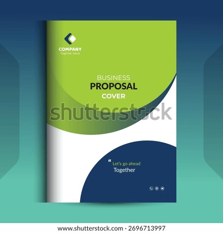 Blue Proposal cover Design Template concepts are adept for corporate Business	
