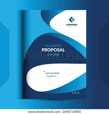 Blue Proposal cover Design Template concepts are adept for corporate Business	
