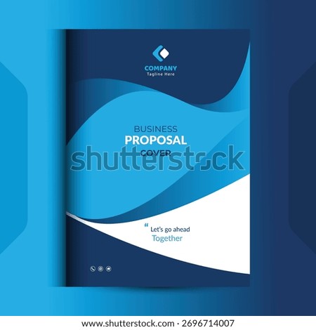 Blue Proposal cover Design Template concepts are adept for corporate Business	
