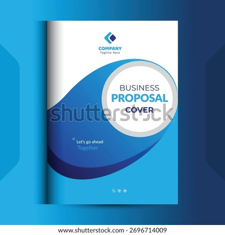 Blue Proposal cover Design Template concepts are adept for corporate Business	
