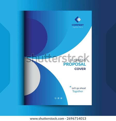 Blue Proposal cover Design Template concepts are adept for corporate Business	
