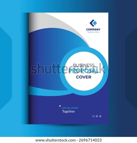 Blue Proposal cover Design Template concepts are adept for corporate Business	
