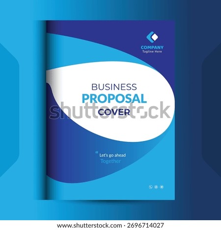 Blue Proposal cover Design Template concepts are adept for corporate Business	
