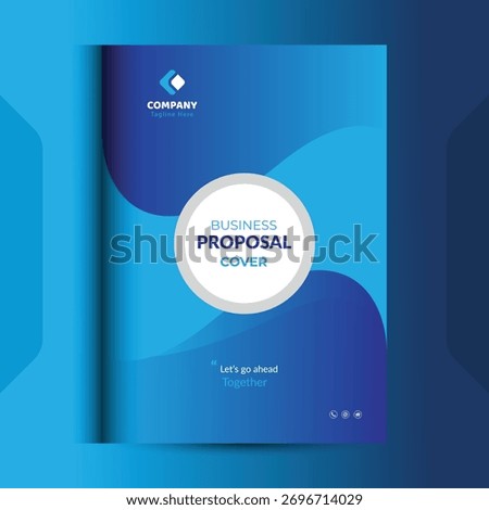Blue Proposal cover Design Template concepts are adept for corporate Business	
