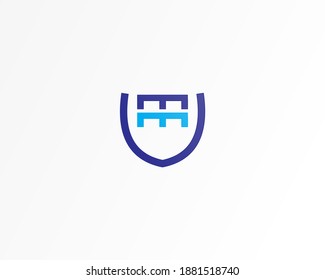 blue protected line icon design illustration