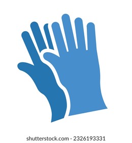 blue protective gloves simple icon, vector illustration 