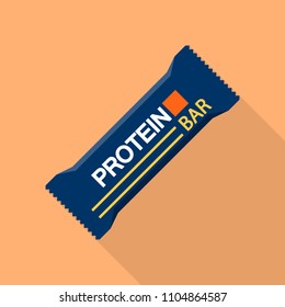 Blue Protein Bar Icon. Flat Illustration Of Blue Protein Bar Vector Icon For Web Design