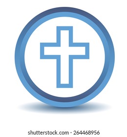 Blue Protestant Cross icon on a white background. Vector illustration