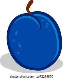 Blue prunes, illustration, vector on white background.