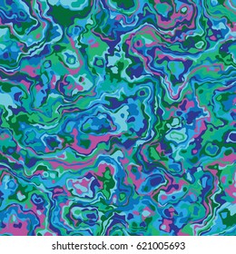 Blue Psychedelic abstract background colorful swirls. Modern fashion trendy trans pattern. Vector illustration. Camouflage pattern. Classic clothing style masking camo print. Flowing fluid wallpaper.