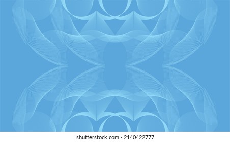 Blue Psychedelic Linear Wavy Backgrounds Vector