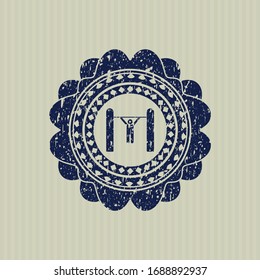 Blue pull up icon inside rubber texture