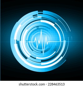 Blue pulse Light Abstract Technology background for computer graphic website and internet. 