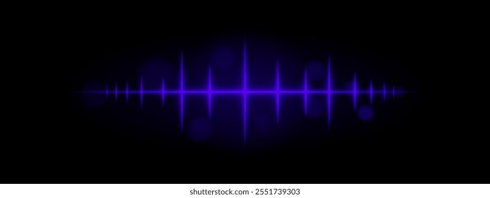 Blue pulse wave. Dynamic glowing waveform, sharp spikes, futuristic light design, energy signal, abstract illumination, modern decor, minimalistic visual effect