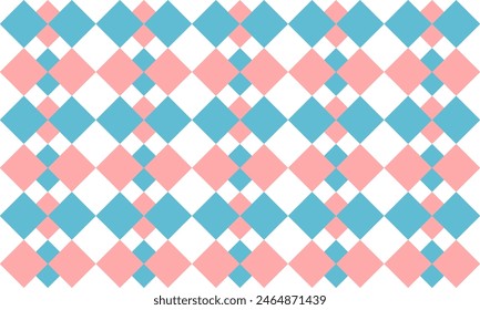 Blue punk Two tone  diamond checkerboard double layer repeat pattern, replete image, design for fabric printing, square