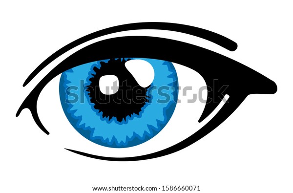 Blue Puppet Eye Ink Drawing Stock Vector (Royalty Free) 1586660071 ...