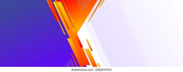 blue puprle and orange banner background. colorful .elegant. memphis abstract