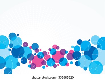 A blue and purple abstract background design with circles