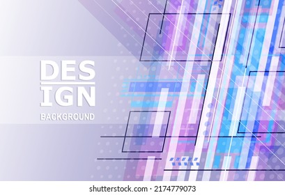 Blue and purple abstract background with many lines in purple and blue colors. Abstract geometric purple modern stylish smooth dark banner background. Vector