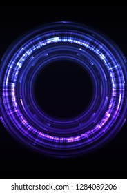 blue purple abstract circle background, digital overlap layer line, simple technology design template, vector illustration