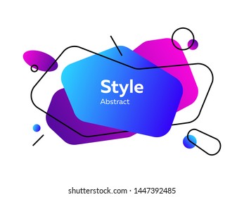 Blue and purple abstract design shapes. Dynamical colored forms and line. Template for the design of logo, flyer. Vector illustration. Can be used for advertising, marketing, presentation