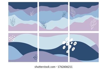 Blue Purple abstract flat vector background in minimal design style. Social media template post.