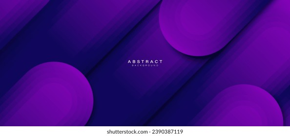 Líneas geométricas abstractas azul y violeta de fondo de alta tecnología digital futurista. Banner de geometría minimalista de color azul. Ilustración del vector