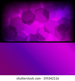 Blue and purple abstract geometric mosaic background with frame 