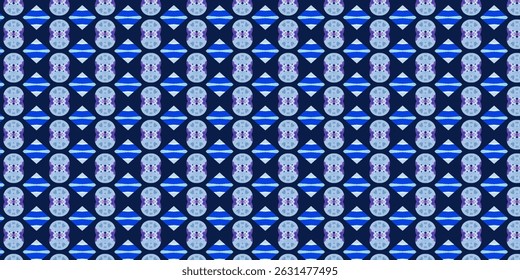 Blue and Purple Abstract Geometric Seamless Pattern