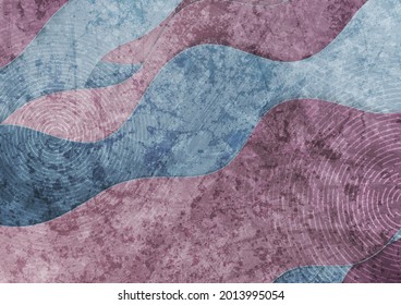 Fondo ondulado con tecnología grunge abstracto azul y violeta. Diseño vectorial geométrico