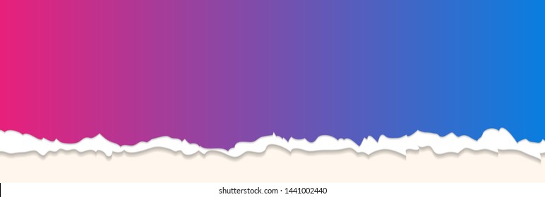 Blue and purple abstract paper background with ragged edge. Vector design