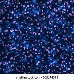 Blue and purple abstract pattern with stars, vector illustration