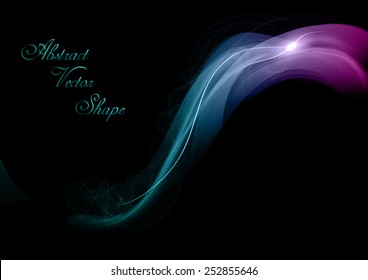 Blue and purple abstract wave on the dark background.