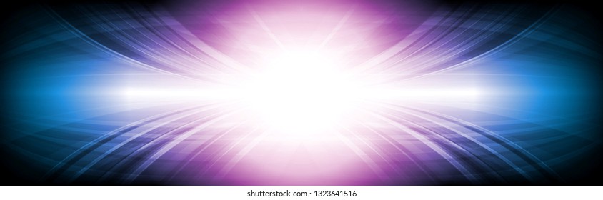 Blue and purple abstract wavy banner design. Vector background