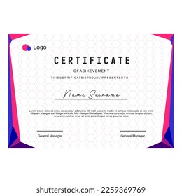 blue and purple award certificate design template