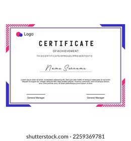 blue and purple award certificate design template