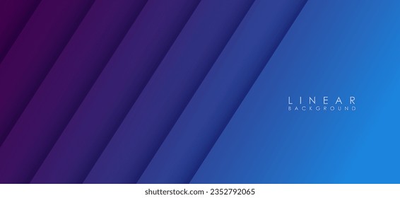 Blue and purple background. Abstract, linear, geometric banner with diagonal shadows. Modern stripes pattern.