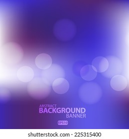 Blue and purple background with bokeh effect. Vector EPS 10 illustration.