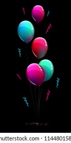 Blue and purple balloons