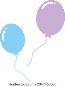 Dibujo de globos azul morado, ilustraciones vectoriales