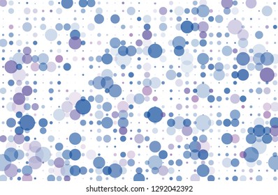 Blue, purple bokeh background. Scalable vector illustration. Pattern with circles of different scale and transparency with overlap. Colorful background for banners, web pages, ads, Wallpapers