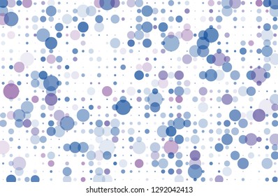 Blue, purple bokeh background. Scalable vector illustration. Pattern with circles of different scale and transparency with overlap. Colorful background for banners, web pages, ads, Wallpapers