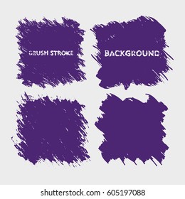 blue purple brush stroke frame set.flat abstract background for text. design element. boxes shape