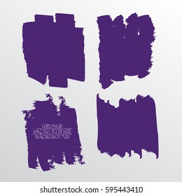 blue purple brush stroke frames set, flat abstract background for text. design element. boxes shape.