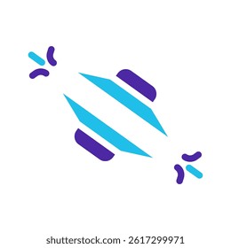 Blue and Purple Candy Wrap Icon with Sparkles