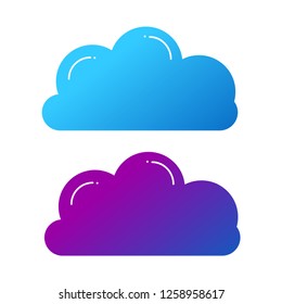 blue and purple cloud logo with gradation