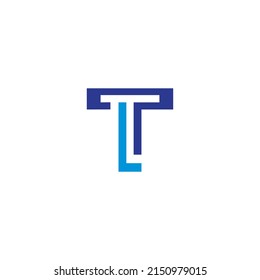 blue and purple color of TL inicial logo design