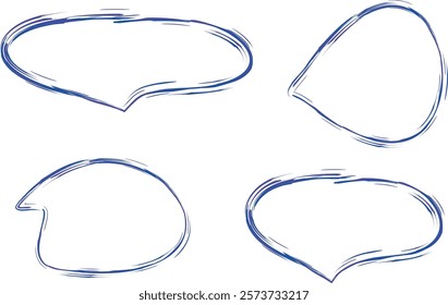 blue purple colorful artwork comic speech bubbles set vector