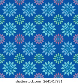 blue and purple colorful elegant floral  mandala motif seamless repeat pattern for wallpaper and tile